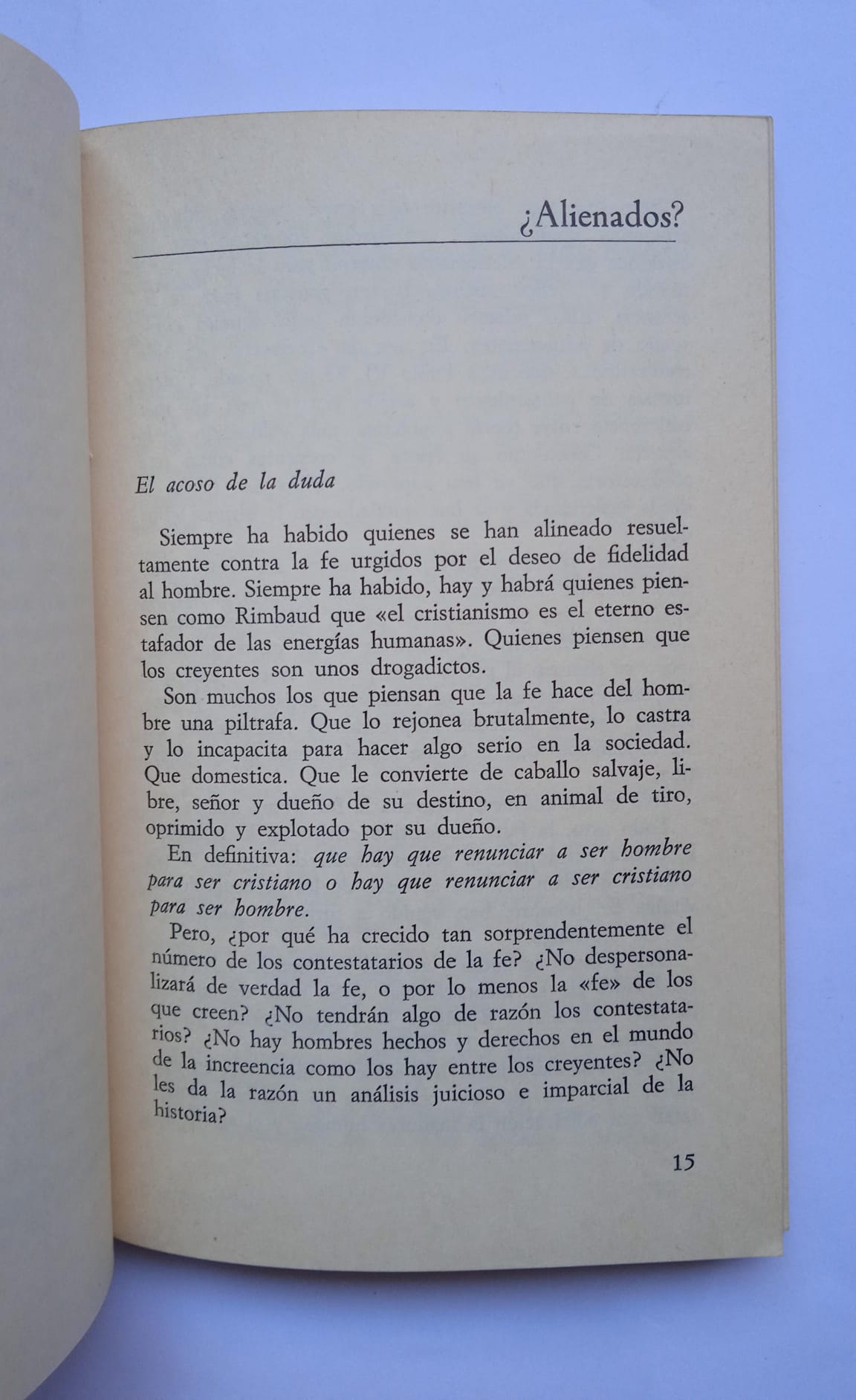 Libro Cristianismo. Tarea pendiente. Atilano Alaiz. 1979