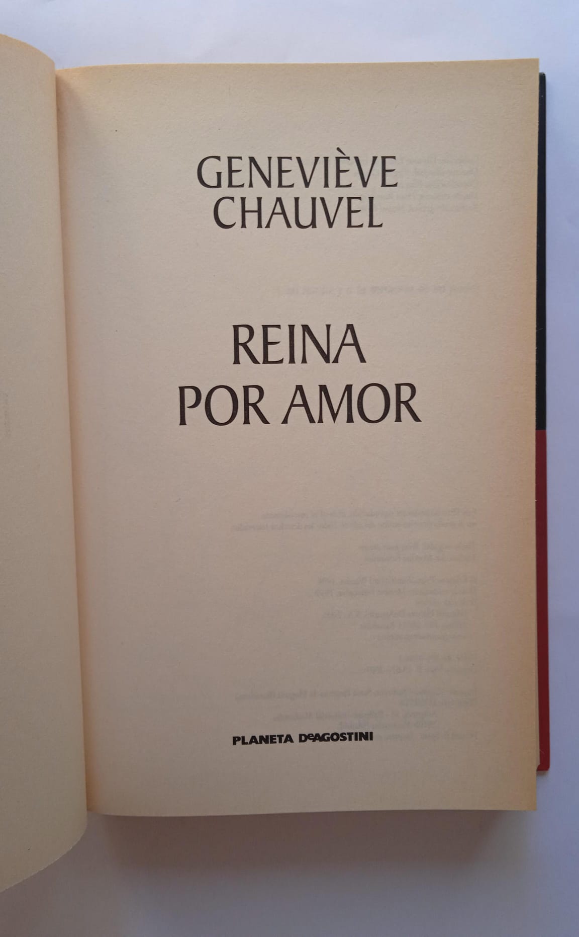 Libro Reina por amor. Geneviève Chauvel