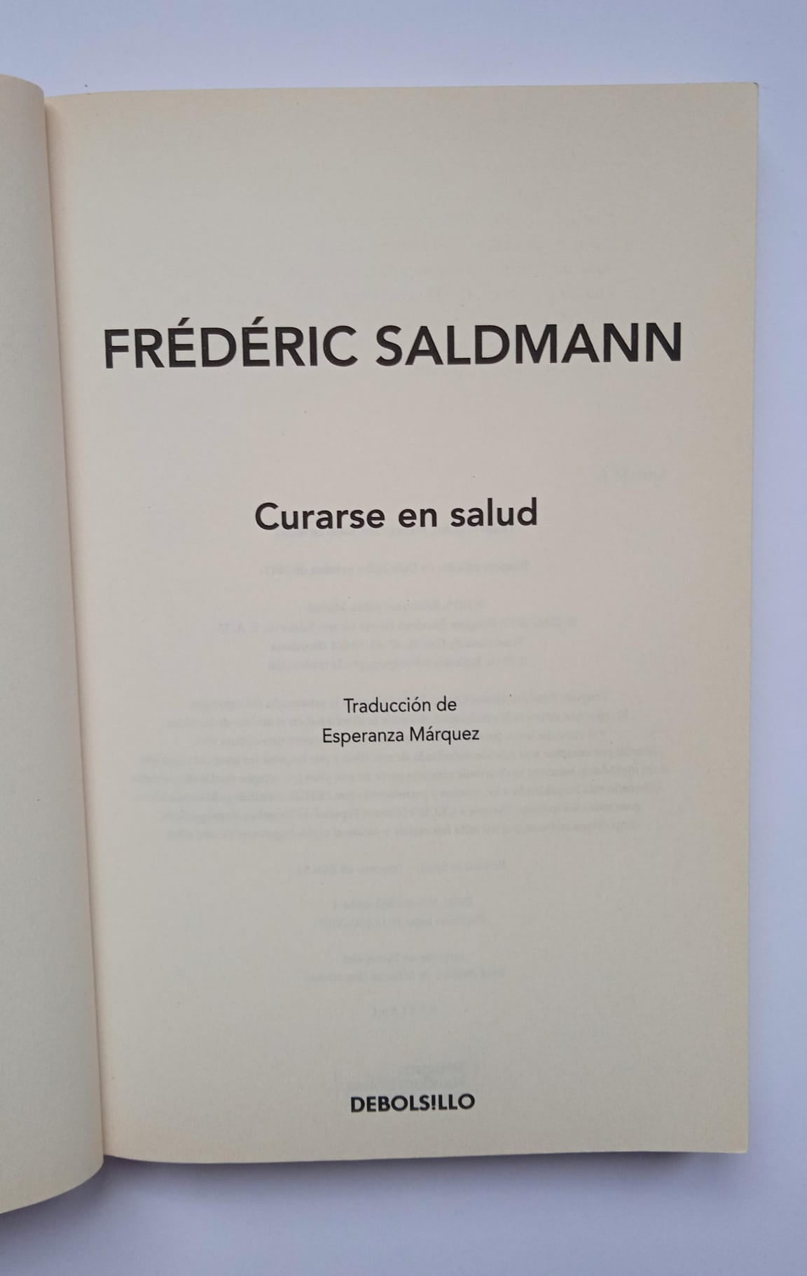 Libro Curarse en salud. Frédéric Saldmann