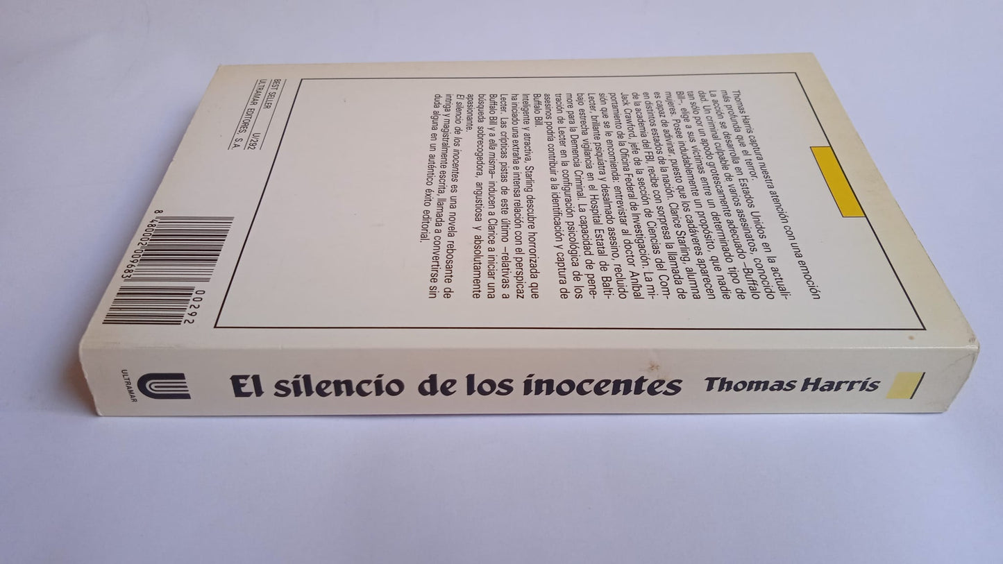 Libro El silencio de los inocentes. Thomas Harris. 1990