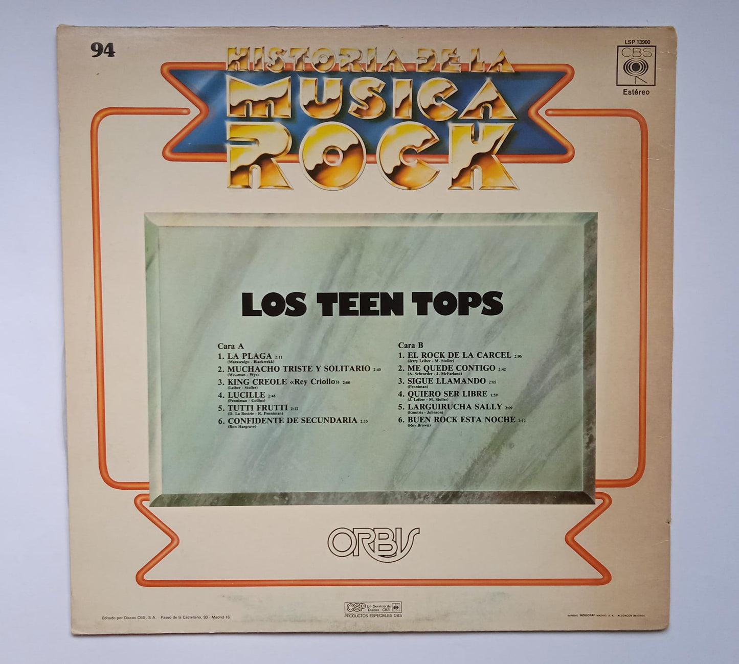 Disco de vinilo Historia de la música rock 94. Los teen tops.