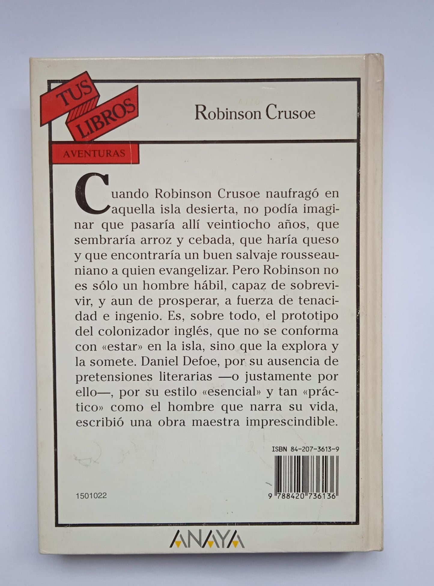 Libro Robinson Crusoe. Daniel Defoe. 1982