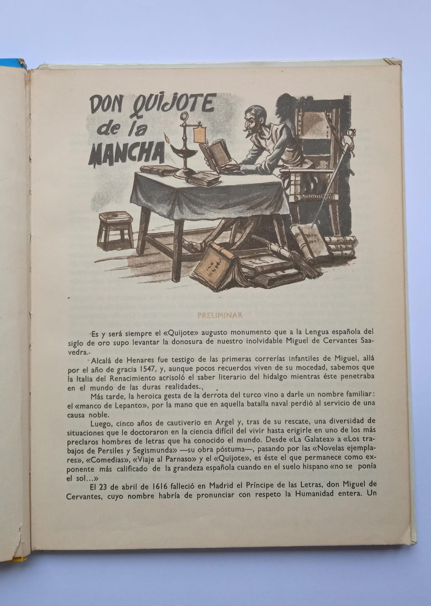 Libro Don Quijote de la Mancha. Miguel de Cervantes de 1967