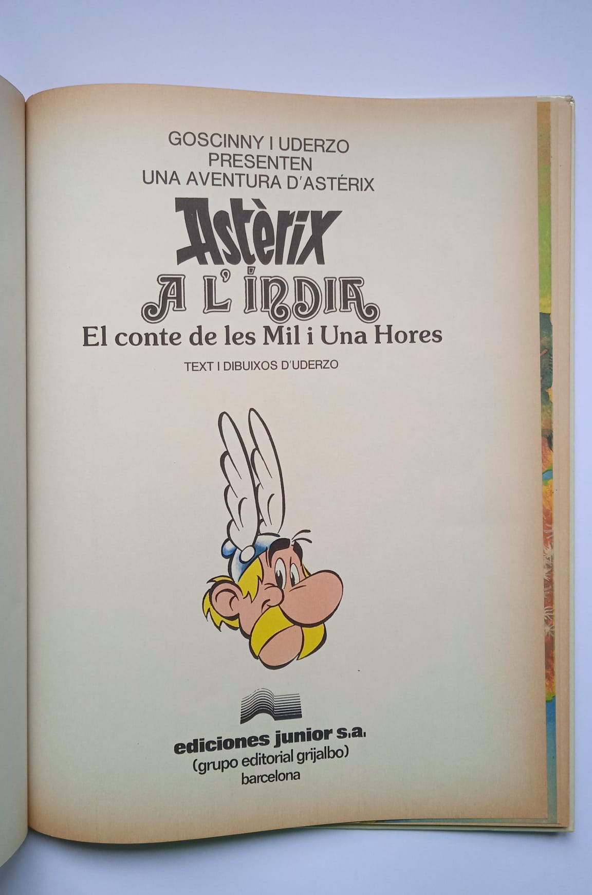 Cómic Astérix A L'india. El conte de les mil i una hores. 1987