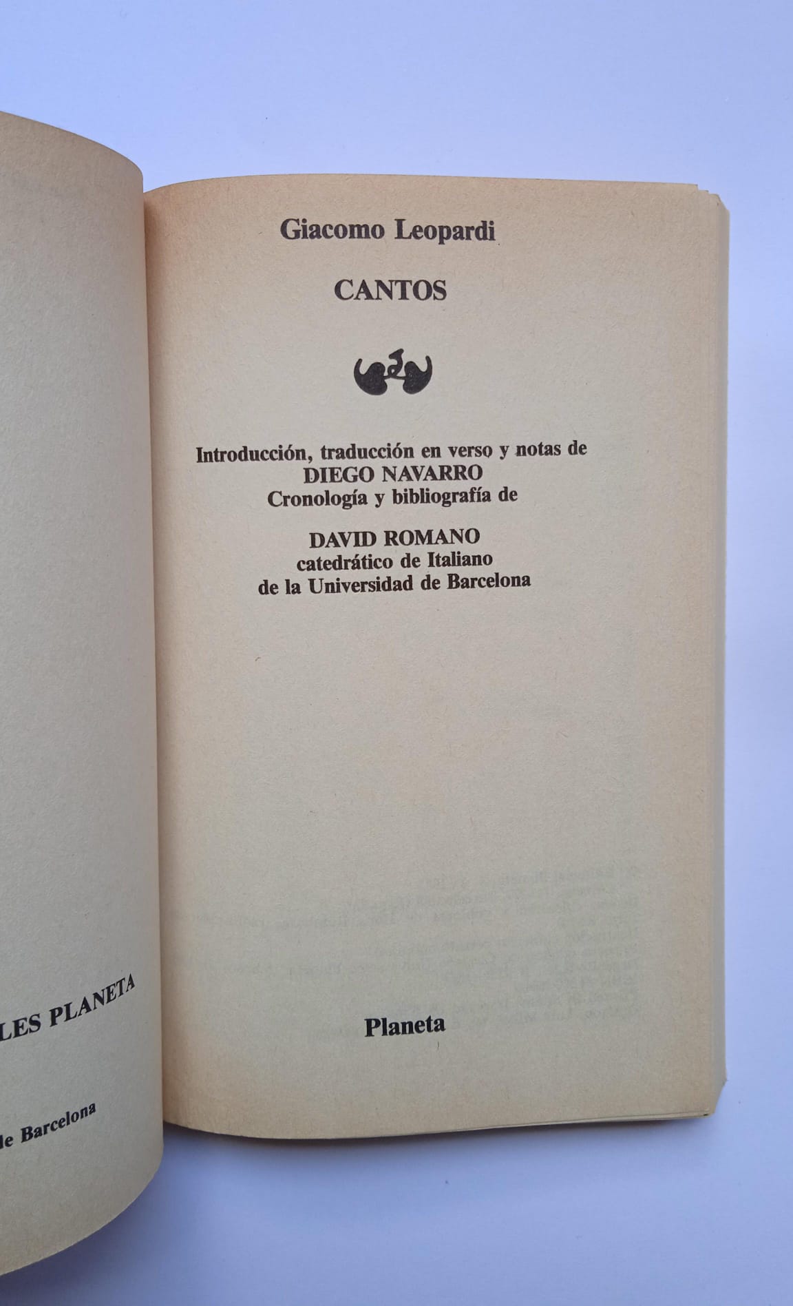 Libro Cantos de Giacomo Leopardi