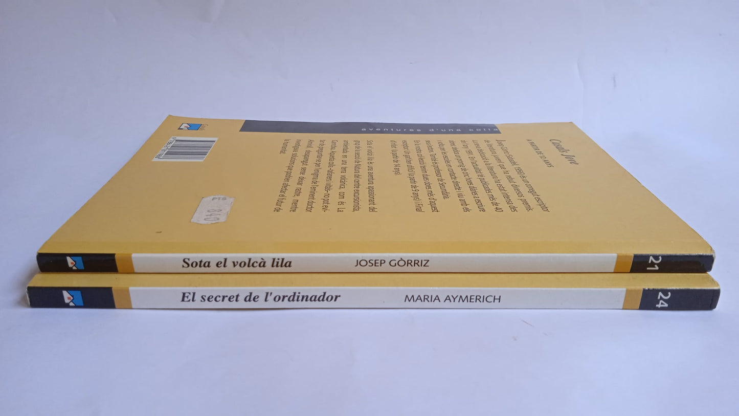 Libros de Casals Jove: Sota el volcà lila y  El secret de l'ordinador. 1998