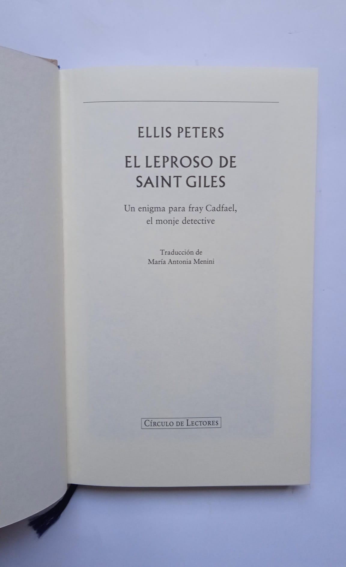 Libro El leproso de St. Giles. Ellis Peters. 1981