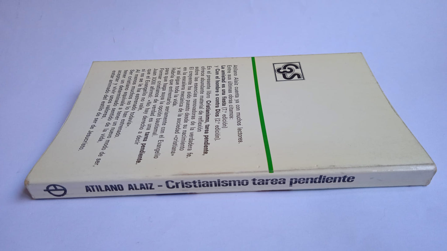 Libro Cristianismo. Tarea pendiente. Atilano Alaiz. 1979