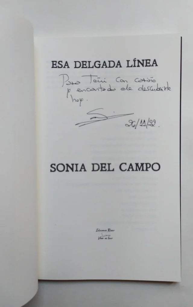 Libro Esa delgada línea. Sonia del Campo Gómez