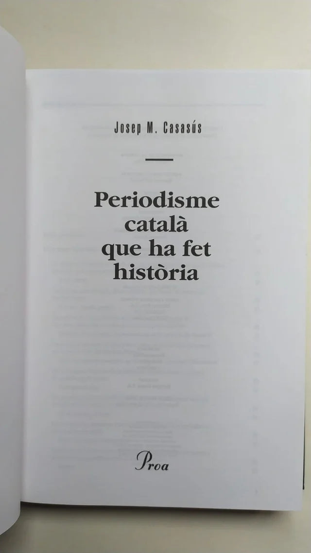 Libro Periodisme català que ha fet història. Josep M. Casasús