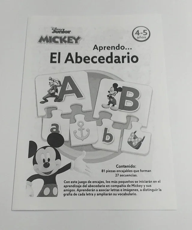 Puzzle de Mickey. Aprendo el abecedario