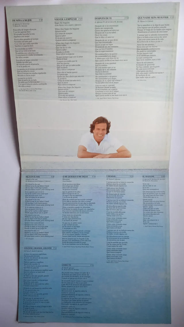 Disco de vinilo de Julio Iglesias. De niña a mujer. 1981